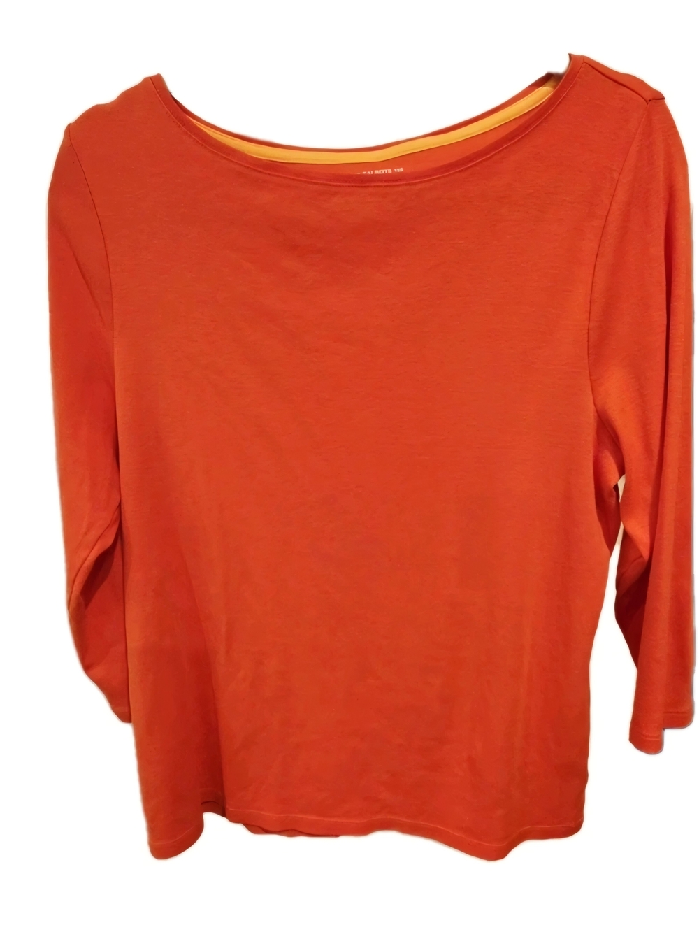 Talbots Orange XL Petite Boatneck 3/4 Sleeve The Talbots Tee Never Worn